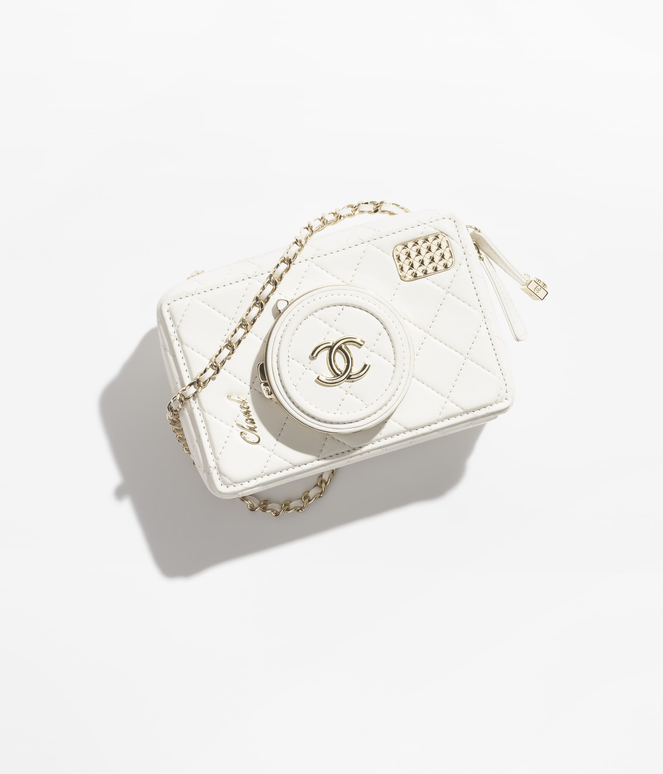 CHANEL CAMERA BAG Lambskin White