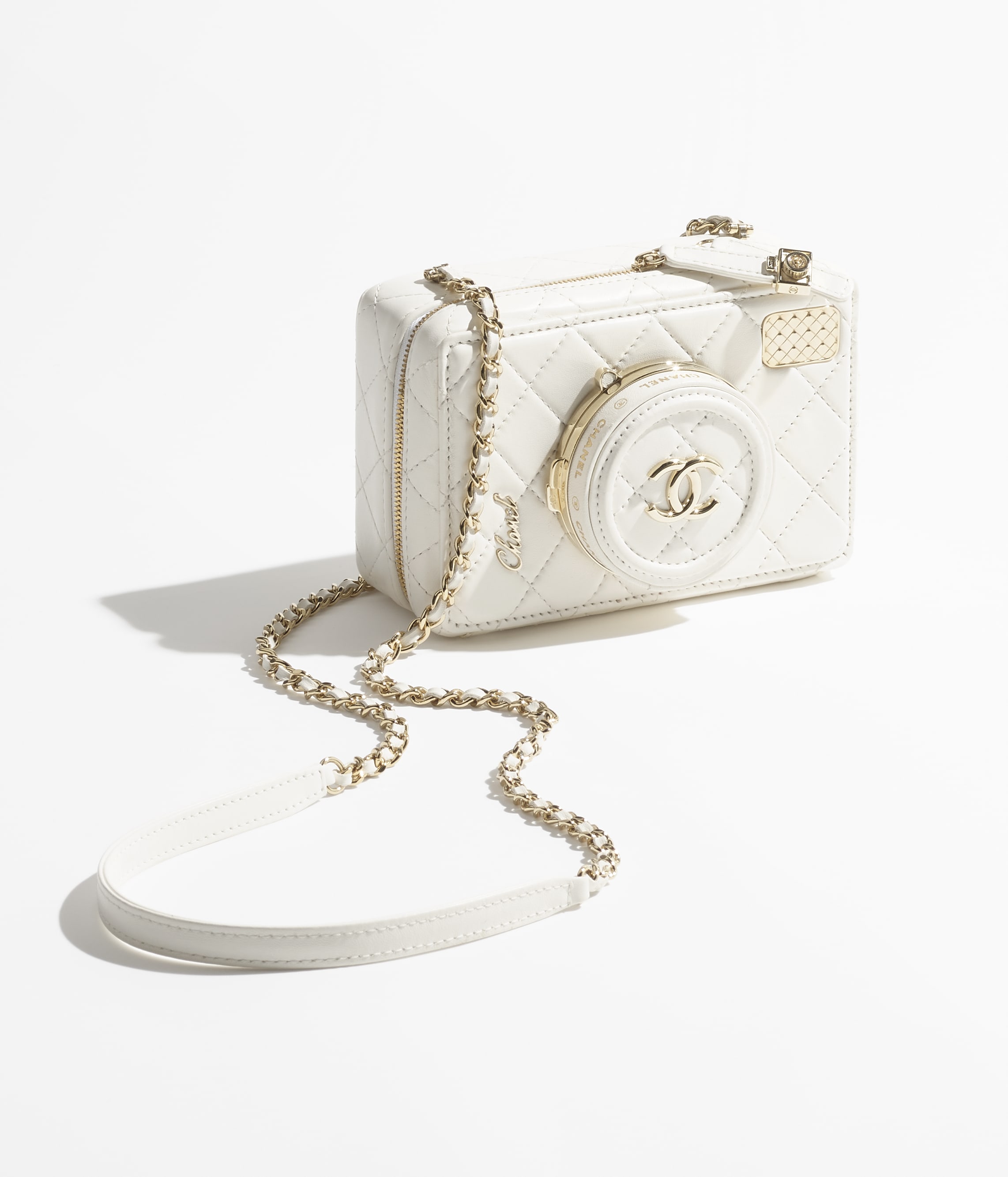 CHANEL CAMERA BAG Lambskin White