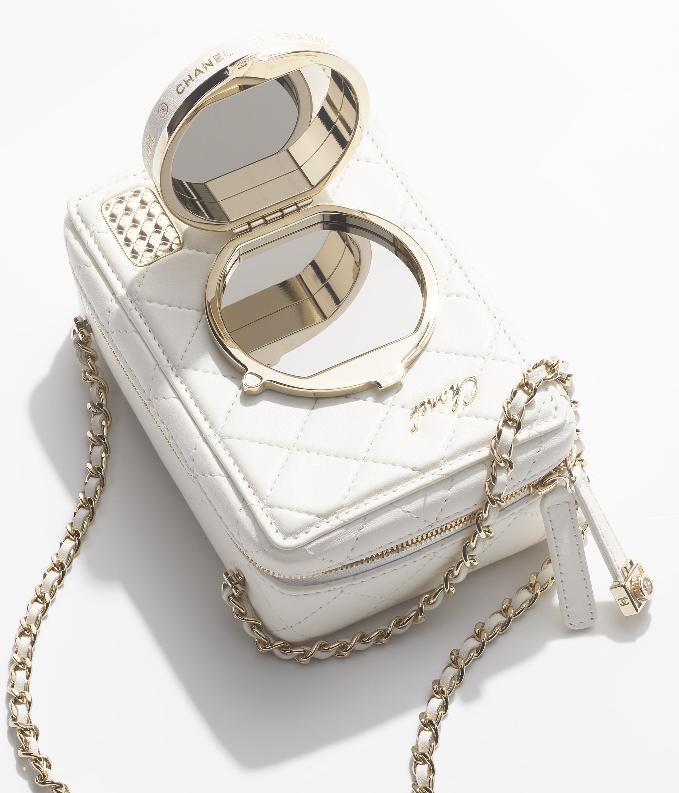 CHANEL CAMERA BAG Lambskin White