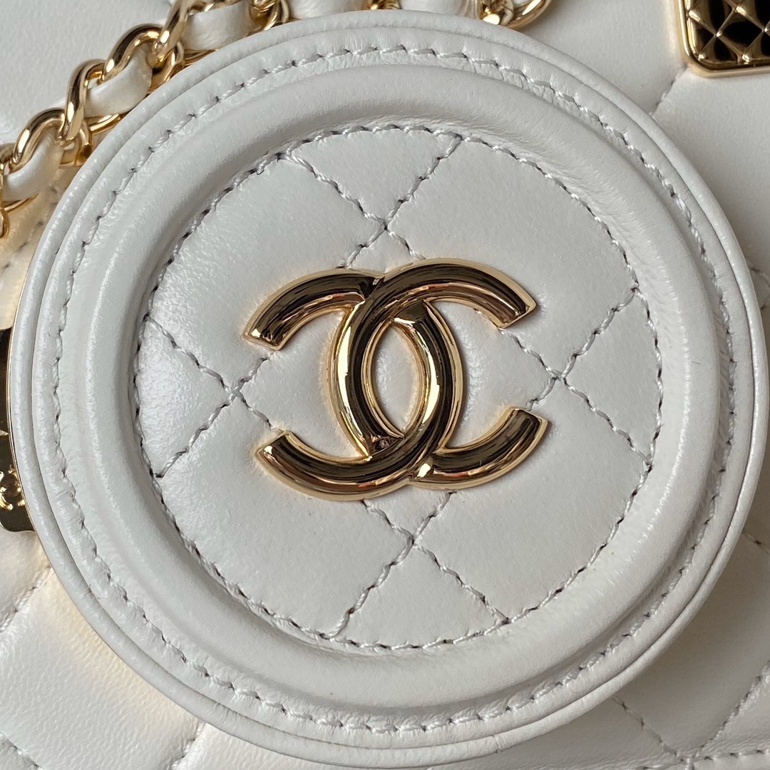 CHANEL CAMERA BAG Lambskin White